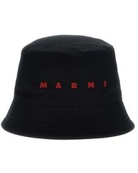 Marni - Logo Embroidery Bucket Hat - Lyst