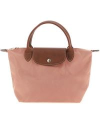 Longchamp - Top-Handle Bag With Leather Trims - Lyst