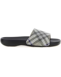 Burberry - 'Dive Check' Sandals - Lyst