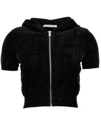 T By Alexander Wang - Logo Chenille Cropped Hoodie - Lyst