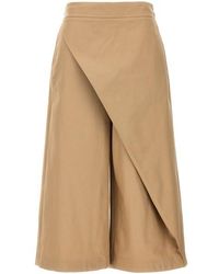 Loewe - Wrapped Cropped Wide-leg Trousers - Lyst