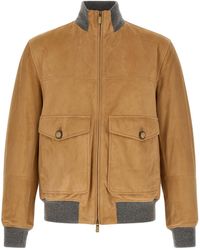 Brunello Cucinelli - Padded Suede Bomber Jacket - Lyst