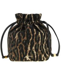 Ganni - 'metallic Bou Bucket' Pouch - Lyst