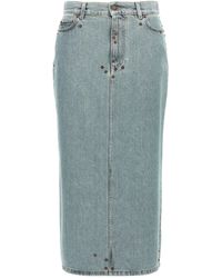 Moschino - Rivets Denim Skirt - Lyst