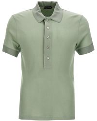 Tom Ford - Ribbed Viscose Polo Shirt - Lyst