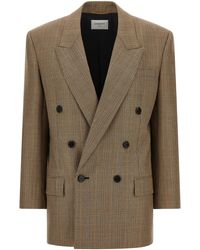 Saint Laurent - Prince Of Wales Houndstooth Blazer - Lyst