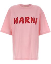 Marni - T-Shirt Mit Logodruck - Lyst