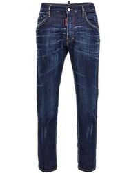 DSquared² - Used-Effect Cotton Denim Skater Jeans - Lyst