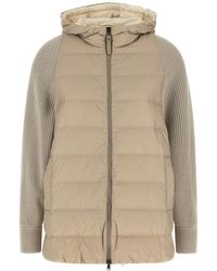 Brunello Cucinelli - Padded Jacket With Knit Sleeves - Lyst