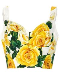 Dolce & Gabbana - 'rose Gialle' Bustier Top - Lyst