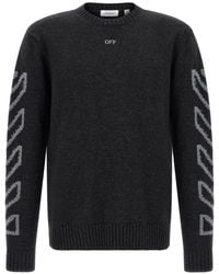 Off-White c/o Virgil Abloh - 'diag Arrow Fuzzy' Sweater With Intarsia - Lyst