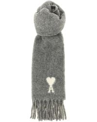 Ami Paris - Adc Logo Scarf And Fringes - Lyst