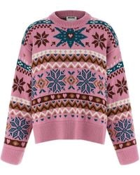 Moschino - Pullover Aus Wolle Mit Intarsienmuster - Lyst