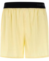 Tom Ford - Silk Shorts With Logo Waistband - Lyst