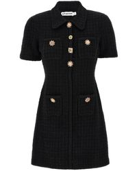 Self-Portrait - 'Black Jewel Button Knit Mini' Dress - Lyst
