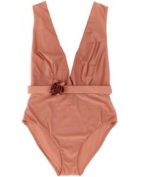 Zimmermann - 'lucky Plunge Flower' One-piece Swimsuit - Lyst