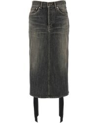 Balenciaga - 'lace Up' Denim Skirt - Lyst