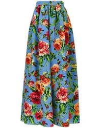 Carolina Herrera - Long Floral Skirt - Lyst