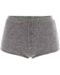 Entire studios - Fitted Micro-Ribbed Shorts With Tonal Buttons - Lyst