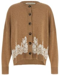 Alberta Ferretti - Lace Insert Cardigan - Lyst