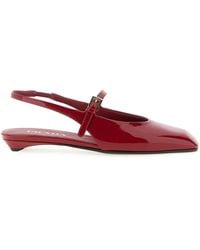 Prada - Mary Jane Patent Pointy-Toe Slingback Ballerina Flat - Lyst