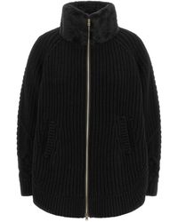 Herno - Cardigan With Fur Insert - Lyst