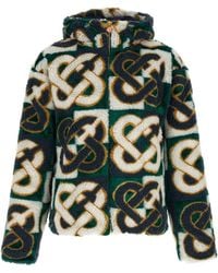 CASABLANCA - 'monogram' Intarsia Fleece Jacket - Lyst