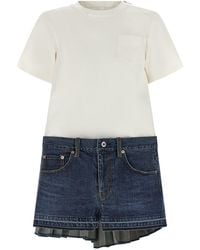 Sacai - Hybrid Dress With Pleated Panels - Lyst