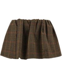 Miu Miu - Mini Skirt With Gathered Waist - Lyst