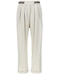 Brunello Cucinelli - Pants With Front Pleats - Lyst