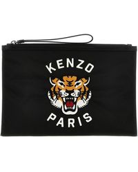 KENZO - Logo Embroidery Clutch Bag - Lyst