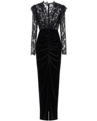 Alessandra Rich - Velvet And Lace Dress - Lyst