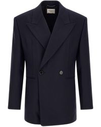 Saint Laurent - Felted Wool Gabardine Blazer Jacket - Lyst