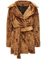 Atlein - Cappotto 'Crushed velvet' - Lyst