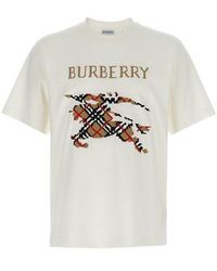 Burberry - T-Shirt Con Ricamo Ekd - Lyst