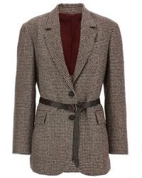 Brunello Cucinelli - Blazer Pied-De-Poule - Lyst