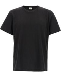Saint Laurent - Round Neck T-Shirt - Lyst