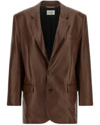 Saint Laurent - Leather Blazer - Lyst