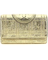 Tory Burch - 'fleming Soft Metallic Square Quilt' Wallet - Lyst