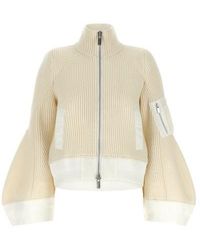 Sacai - Blouson 'Nylon Twill X Wool Knit' - Lyst