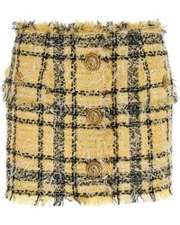 Balmain - Lurex Tweed Skirt - Lyst