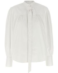 Prada - Hemd Mit Schleife - Lyst