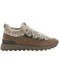 Brunello Cucinelli - 'monile' Shearling Sneakers - Lyst