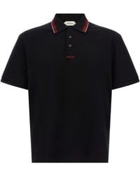 Versace - Cotton Piqué Polo Shirt With Greca Motif - Lyst