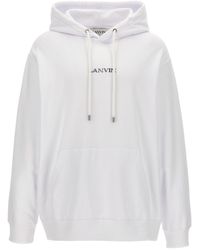 Lanvin - Logo Embroidery Hoodie - Lyst