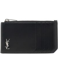 Saint Laurent - "Fragments Tiny Cassandre" Card Holder - Lyst