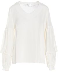 DI.LA3 PARI' - Puff-sleeve Silk Shirt - Lyst