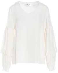 DI.LA3 PARI' - Puff-sleeve Silk Shirt - Lyst