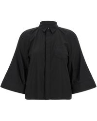 Sacai - Poplin Shirt With Wide Sleeves - Lyst