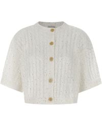 Brunello Cucinelli - 'dazzling Cable' Cardigan - Lyst